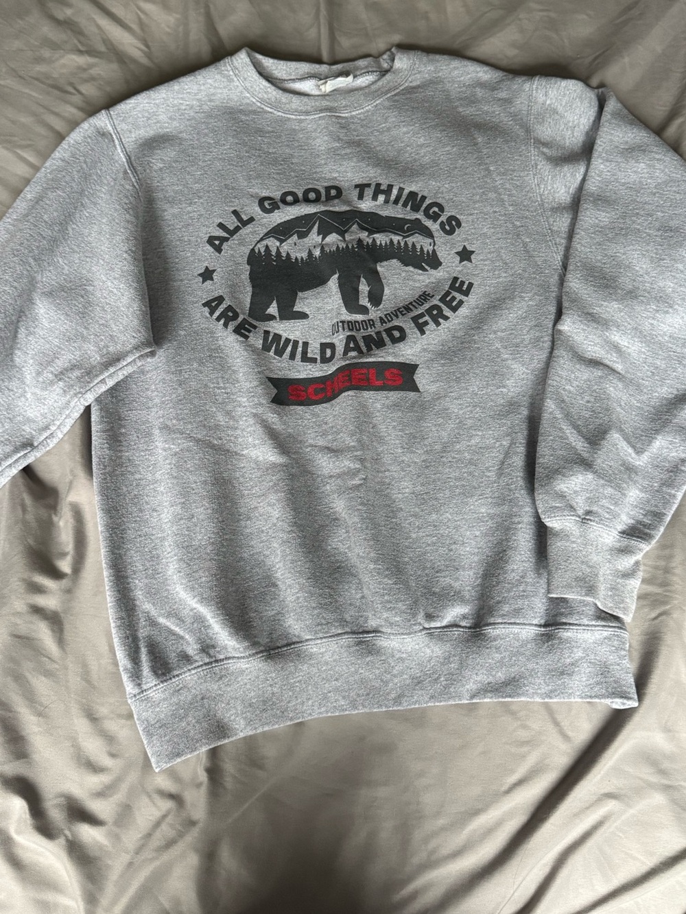 Gray Graphic Crewneck Sweatshirt